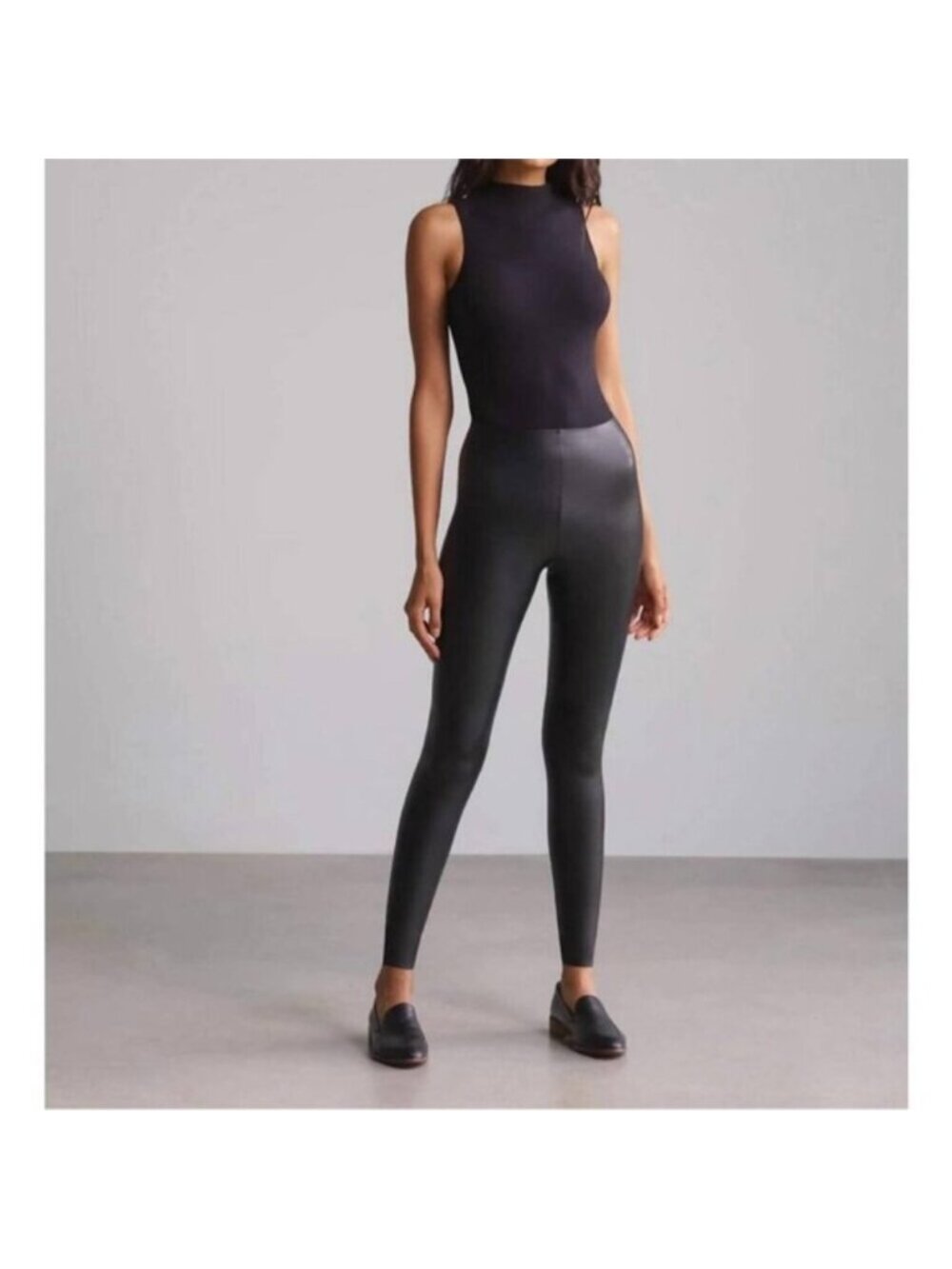 Commando Women's Black Faux Leather Leggings Size Medium